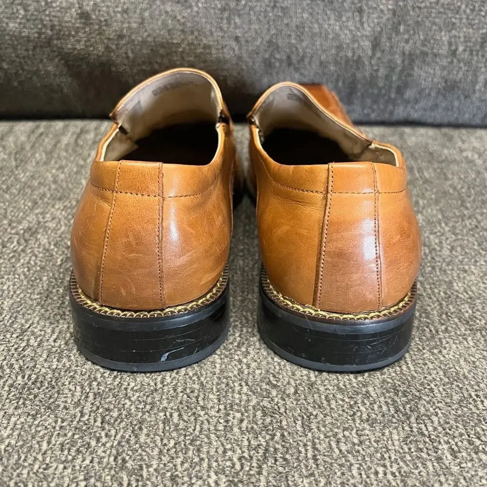 Stacy Adams Men's Dress Shoes Sz 10M Cognac Brown Leather Slip On Loafers Danton
